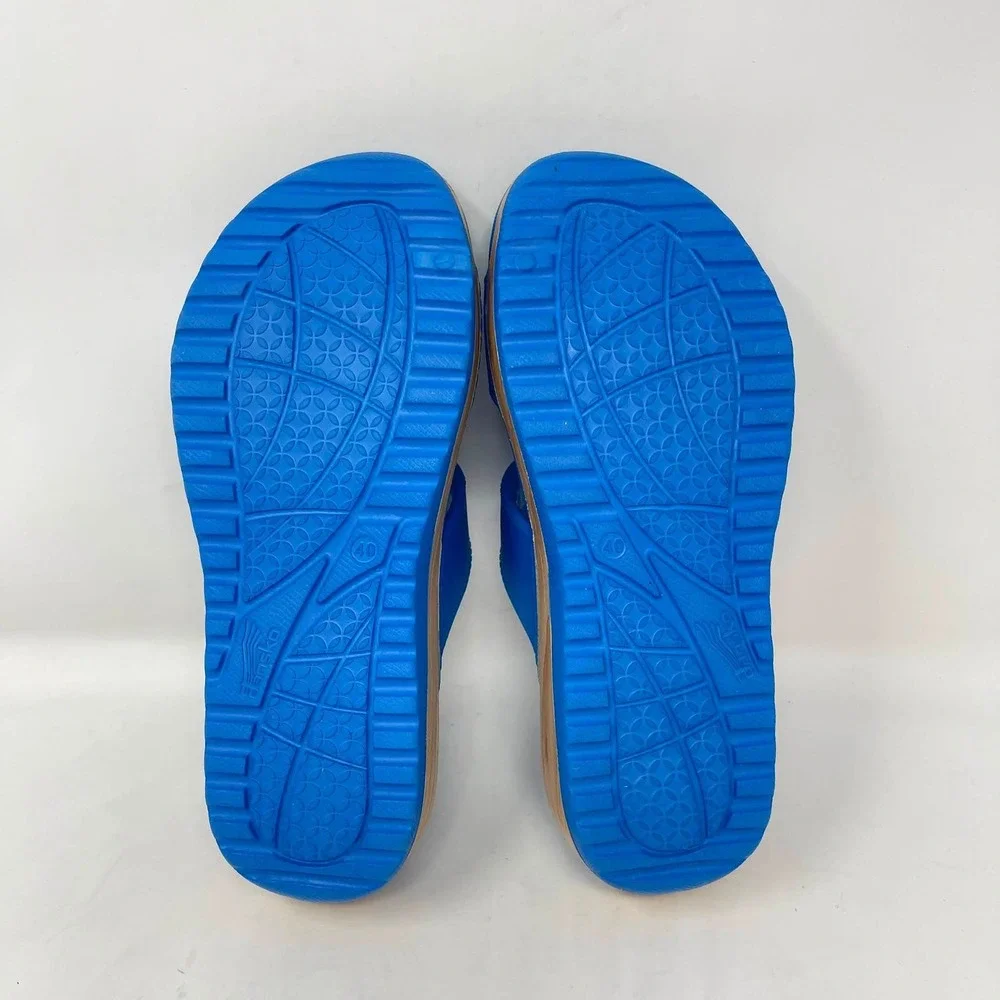 Dansko Kandi Comfort Wedge Sandals Womens 40 Blue Molded EVA Comfort 2-Strap